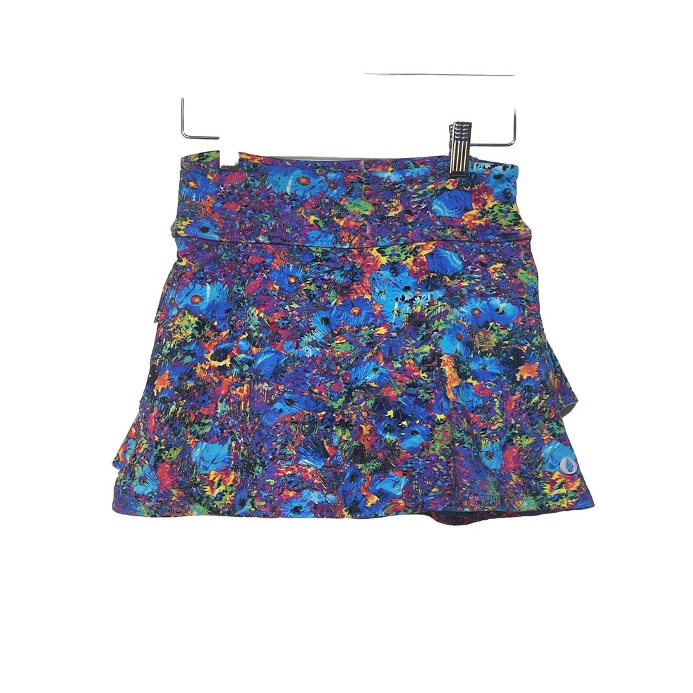 Dona Jo JoJo Skort Small Size 1 Colorful Abstract Tennis Golf Ruffle Skirt